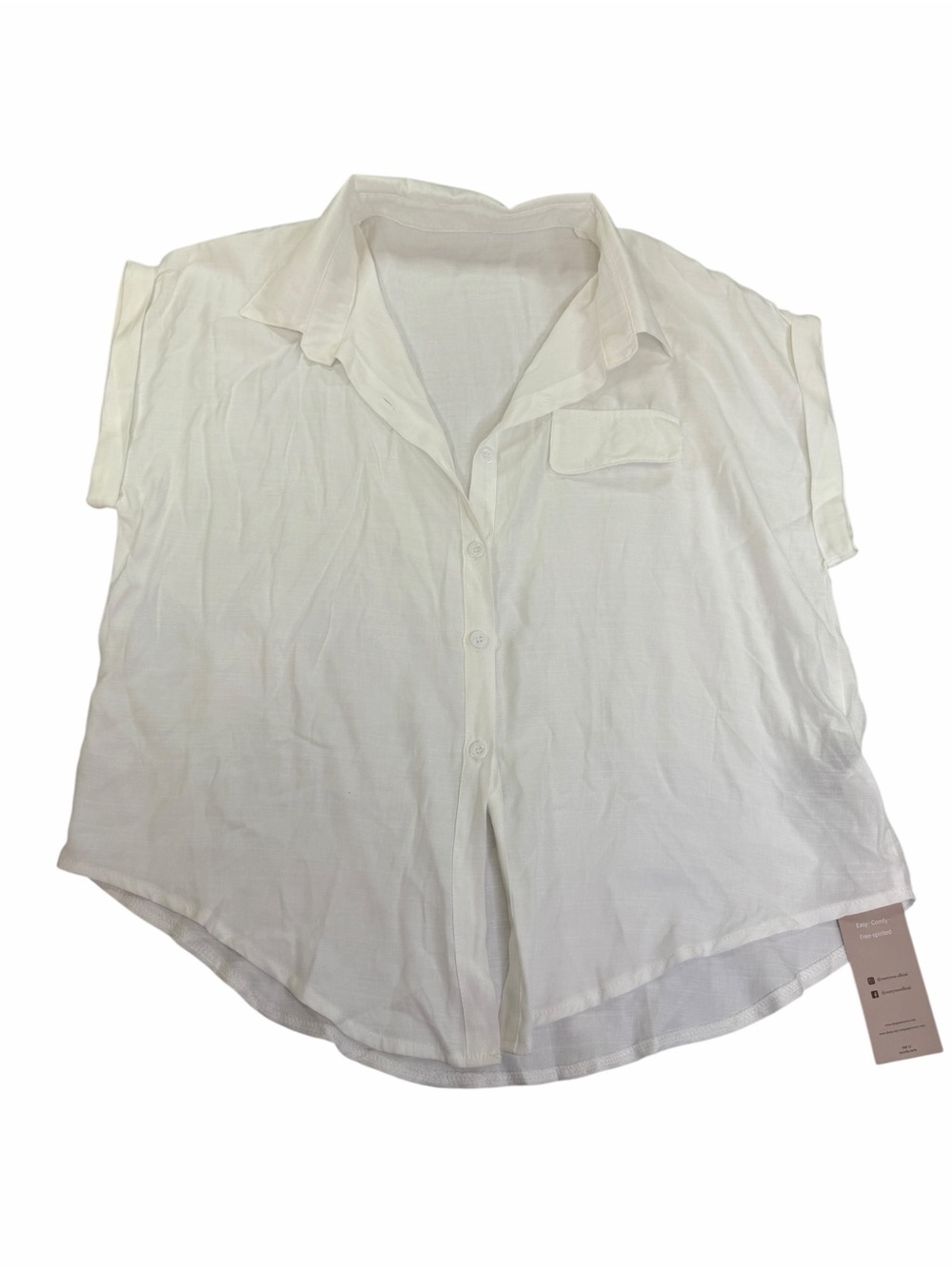 White Button-Down Short Sleeve Shirt